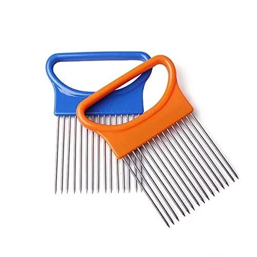 UpTuoLi 2Pcs Onion Holder Slicer, Stainless Steel | Versatile Kitchen Tool for Easy Slicing thumbnail 9