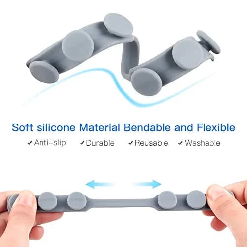 WHATOOK Silicone Mask Extender Strap 6pcs | Adjustable Ear Saver for Masks, Protect Ears, Back of Head (6 Count Pack) thumbnail 4