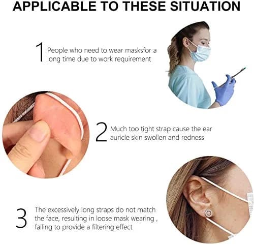 WHATOOK Silicone Mask Extender Strap 6pcs | Adjustable Ear Saver for Masks, Protect Ears, Back of Head (6 Count Pack) thumbnail 6