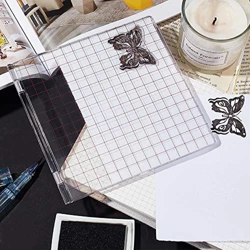 PH PandaHall Acrylic Stamp Block for Card Making | 15.1x15.7cm Clear Stamping Platform with Grid Lines thumbnail 5