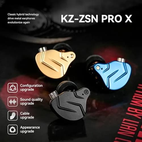 Kinboofi KZ ZSN PRO X Gaming Earbuds 1BA 1DD Dual Driver Type-C Cable thumbnail 2