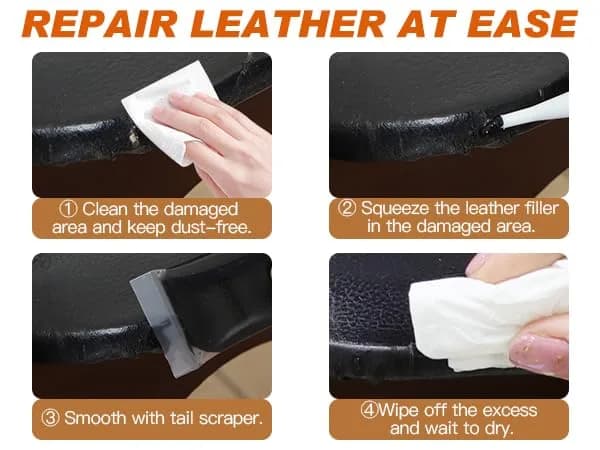 SEISSO 12 Colors Leather Repair Kit | Heavy Duty Vinyl, for Furniture Car Seats Couches Sofa Shoes Boat, Purses Jacket Leather Paint thumbnail 6