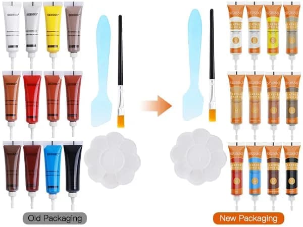 SEISSO 12 Colors Leather Repair Kit | Heavy Duty Vinyl, for Furniture Car Seats Couches Sofa Shoes Boat, Purses Jacket Leather Paint thumbnail 3