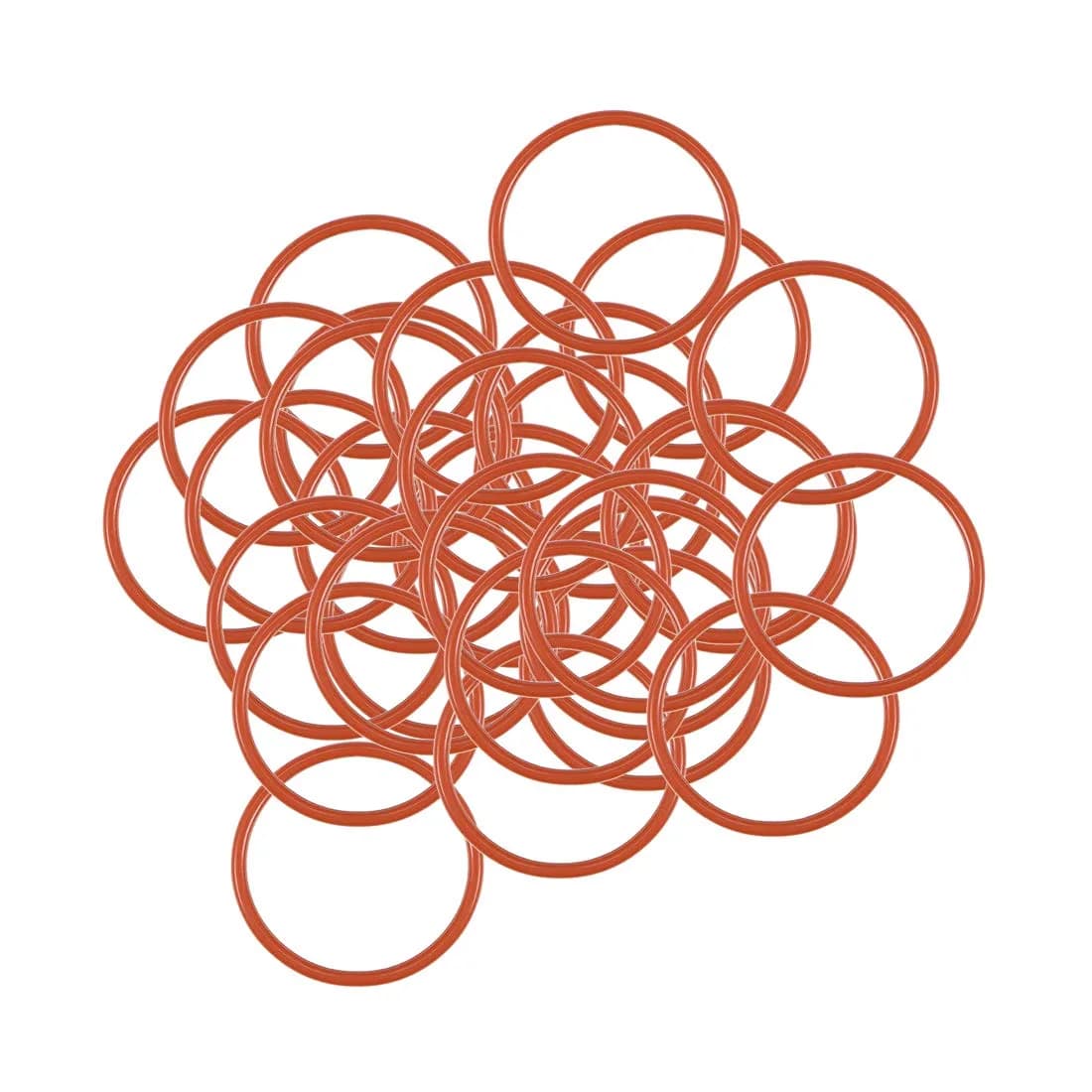 uxcell Silicone O-Ring, 10mm OD, 8mm ID, 1mm Width | Wide Temperature Range, High Resistance — red