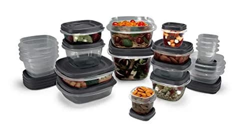 Rubbermaid EasyFindLids Food Storage Containers with SilverShield Antimicrobial Protection, 42-Piece Set, BPA-Free, Grey | Airtight & Nesting Kitchen Pantry Storage thumbnail 1