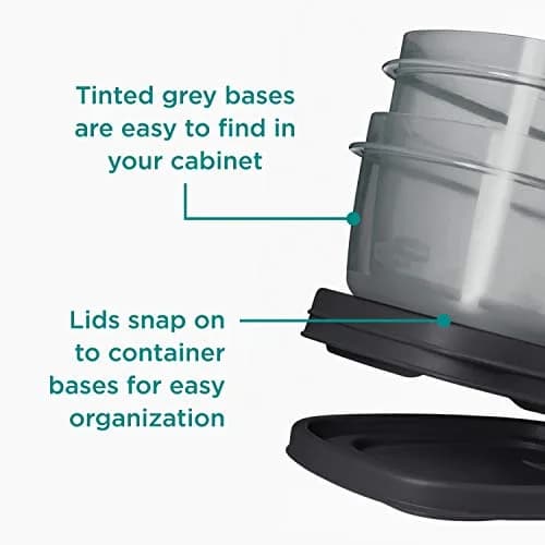 Rubbermaid EasyFindLids Food Storage Containers with SilverShield Antimicrobial Protection, 42-Piece Set, BPA-Free, Grey | Airtight & Nesting Kitchen Pantry Storage thumbnail 3