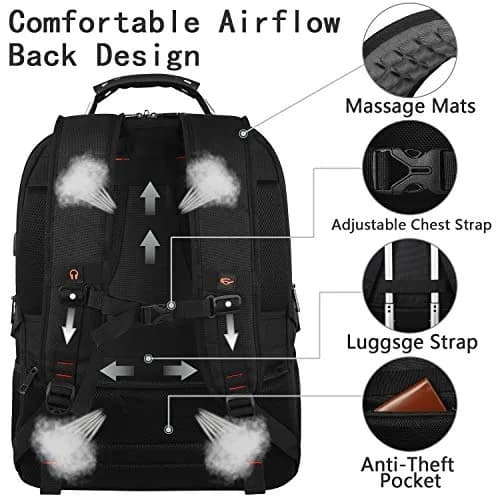 YALIXIAN 18.4'' Laptop Backpack 55L Water Resistant RFID Anti-theft USB Port thumbnail 6