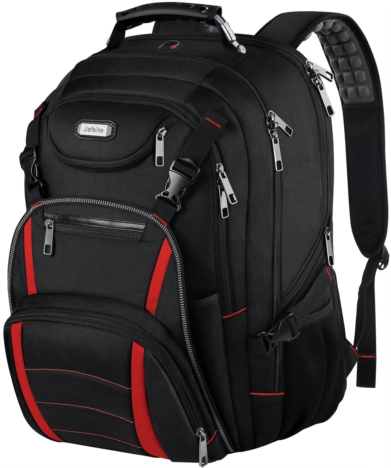 YALIXIAN 18.4 Inch Extra Large Laptop Backpack 55L (46.5cm x 41.0cm x 25.5cm) | TSA Friendly Water Resistant Computer Bag for Men Women — Blackred / 18.4inch