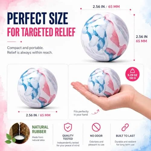 FITZELAR Massage Lacrosse Ball 6.5 cm (2.5 Inch) | Myofascial Release for Deep Tissue Muscle Knots thumbnail 6