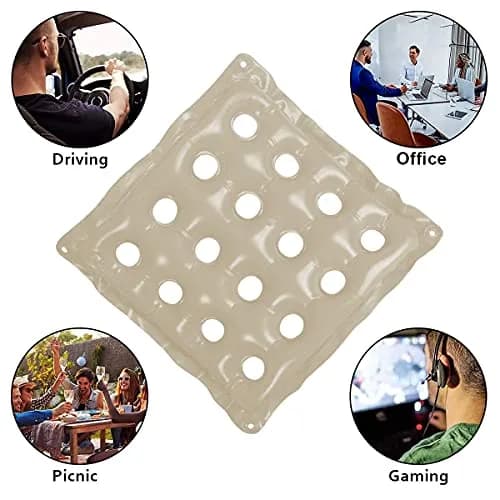 SUNSHINE-MALL Inflatable Seat Cushion 19x19 inch | Water & Air Adjustable, Lightweight for Wheelchair & Office Use thumbnail 4