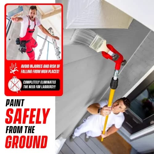 Colbent Multi-Angle Paint Brush Extender - High Ceiling Edger Tool, Extension Pole Attachments | 1-3 Inches Wide thumbnail 5