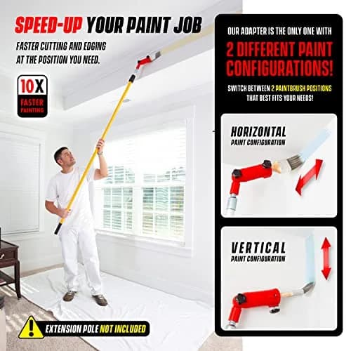 Colbent Multi-Angle Paint Brush Extender - High Ceiling Edger Tool, Extension Pole Attachments | 1-3 Inches Wide thumbnail 3