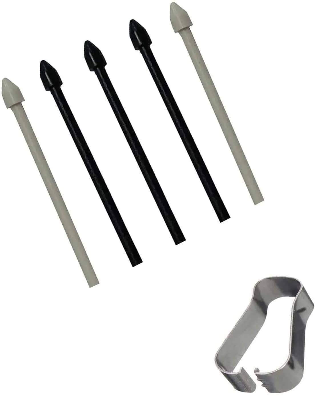 ubrokeifixit White Stylus Pen Replacement Tips for Samsung Galaxy Tab S6 Lite 10.4" (5 Tips + 1 Tweezer) — P610 Tips-Black