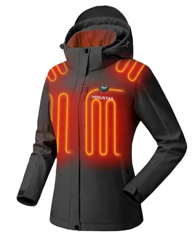 Venustas Women's Waterproof Heated Jacket with Battery & Detachable Hood | Instant Warmth & Long Runtime thumbnail 1