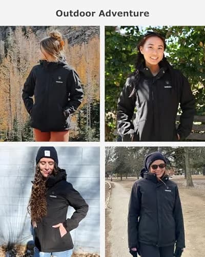 Venustas Women's Waterproof Heated Jacket with Battery & Detachable Hood | Instant Warmth & Long Runtime thumbnail 6