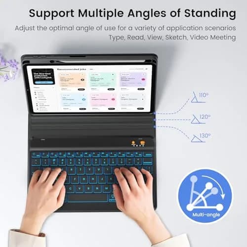BLUTLOTUS Keyboard Case for iPad 5th/6th Gen 9.7 Inch | Wireless Backlit Detachable Keyboard thumbnail 8