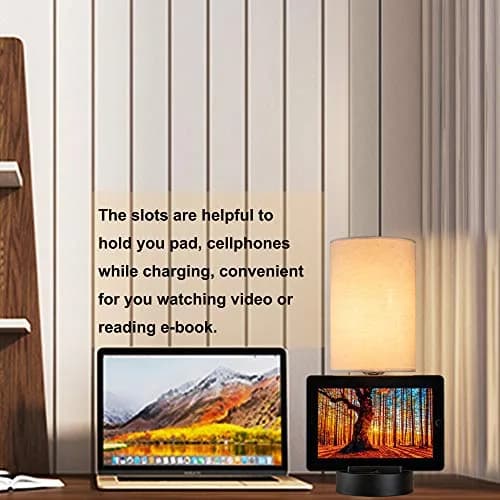 Dreamholder Modern Desk Lamp with 3 USB Ports & AC Outlet | Bedside & Office Lighting (Pack of 2) thumbnail 8