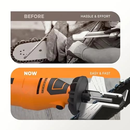 Sharp Pebble Electric Chainsaw Sharpener Kit 120V | 4 File Sizes, Angle Guide, Wrench & eBook thumbnail 8