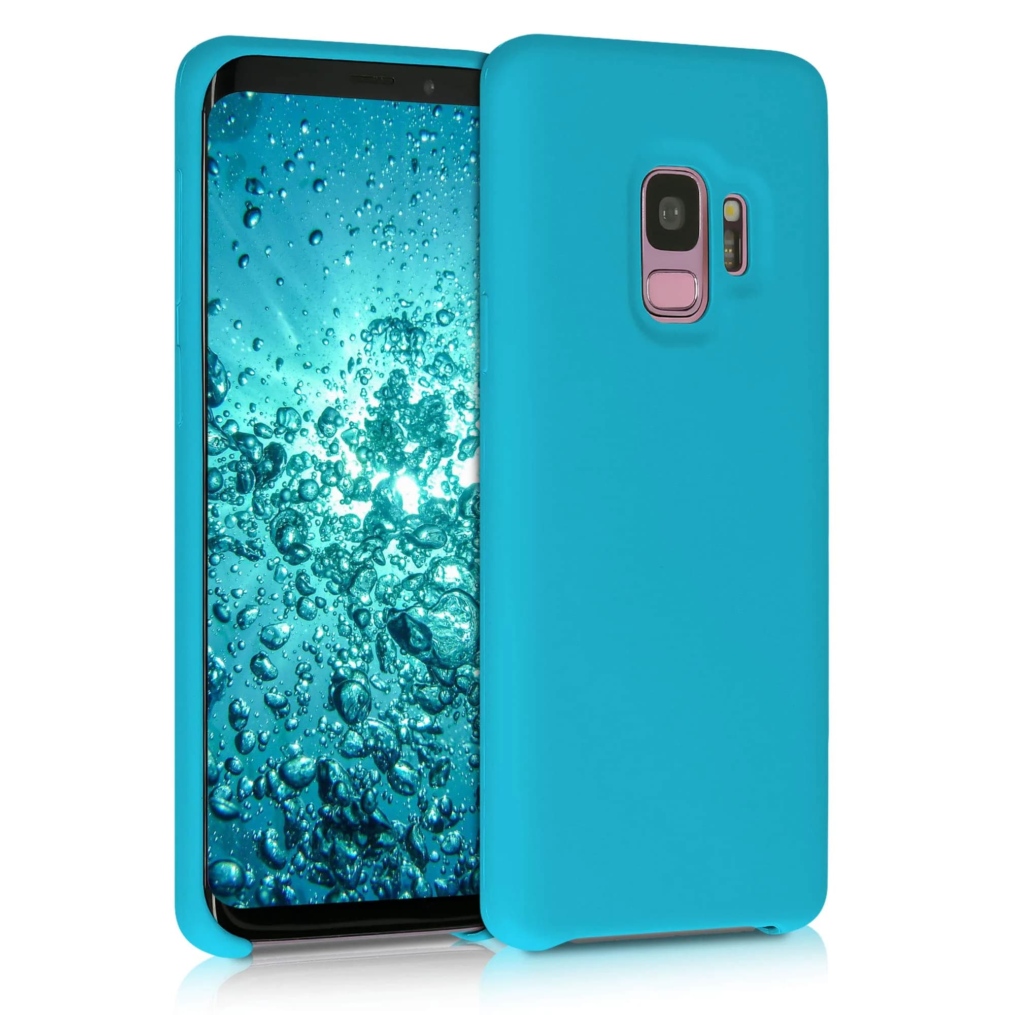 kwmobile Forest Green TPU Silicone Case Compatible with Samsung Galaxy S9 | Soft Finish, Non-Slip Grip — Cool Glacier