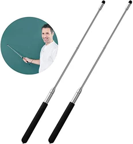Kesoto 2 Pack Extendable Retractable Teacher Pointer Stick with Lanyard | Classroom & Presentation Tool thumbnail 1