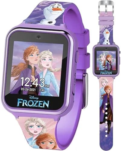 Disney Frozen II Kids Smart Watch - Touchscreen with Games, Camera, Step Counter, Purple Silicone Strap (Fits 5.5"-8.0" Wrists) thumbnail 1