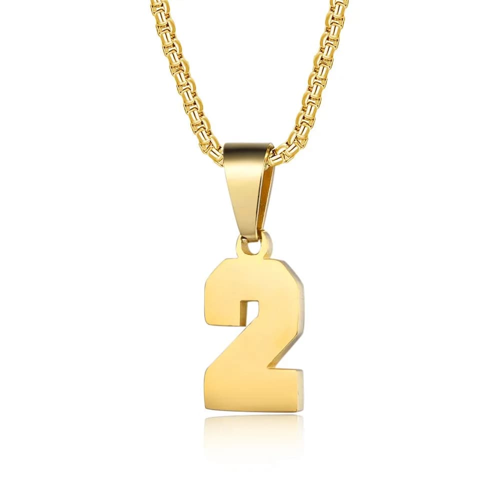 Susook Number Necklaces 18K Gold Plated Stainless Steel Pendant | Personalized Initial & Number Jewelry (2)