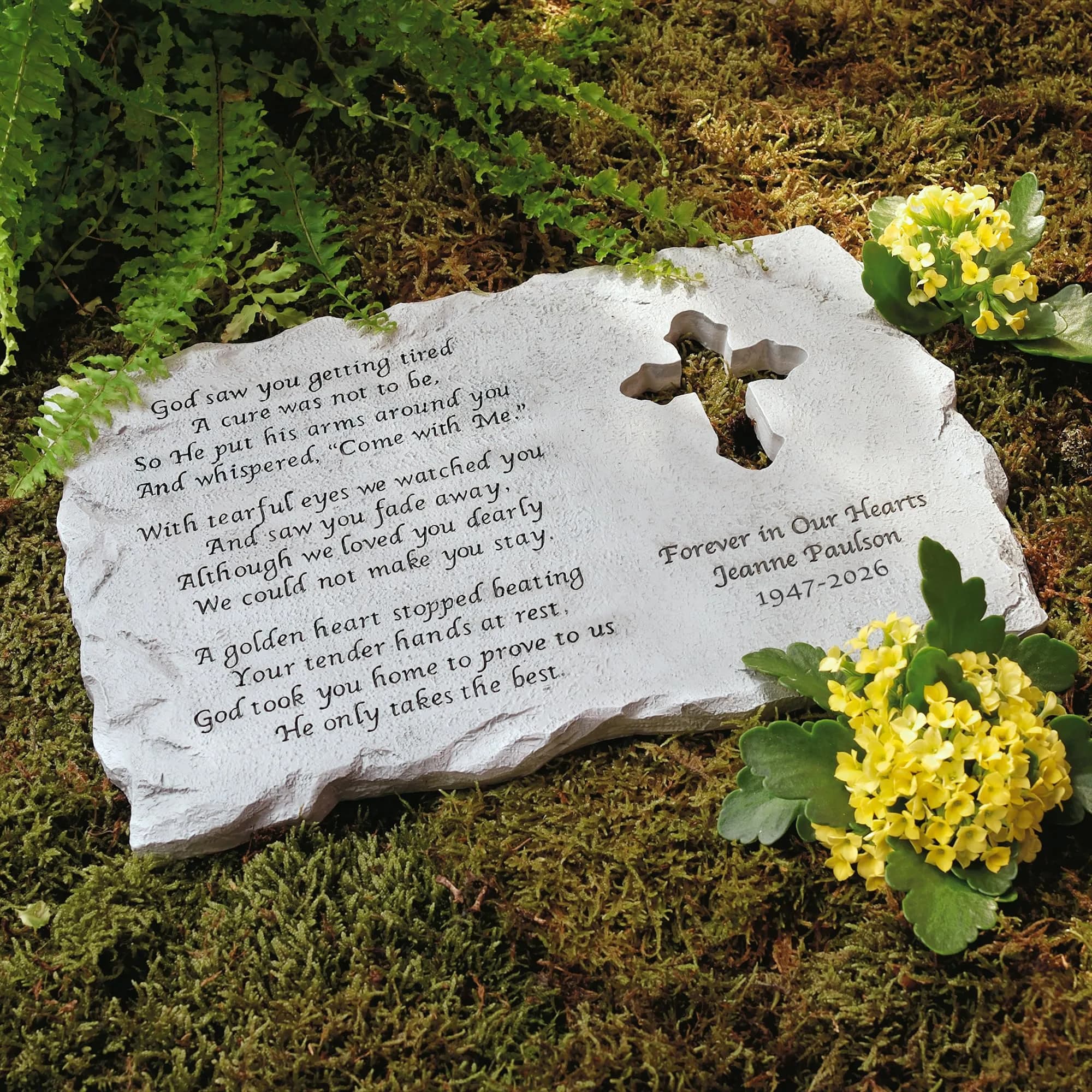 Let's Make Memories Personalized Cross Memorial Stone | Custom Grave Marker for Indoors & Outdoors - main product image