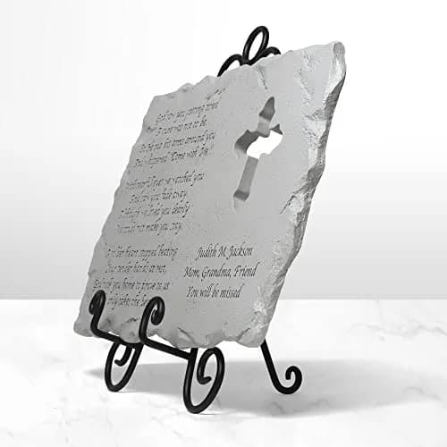 Let's Make Memories Personalized Cross Memorial Stone | Custom Grave Marker for Indoors & Outdoors thumbnail 6