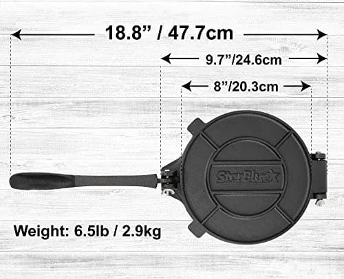 StarBlue 8 Inch Cast Iron Tortilla Press | Heavy Duty Roti Maker Tool thumbnail 3