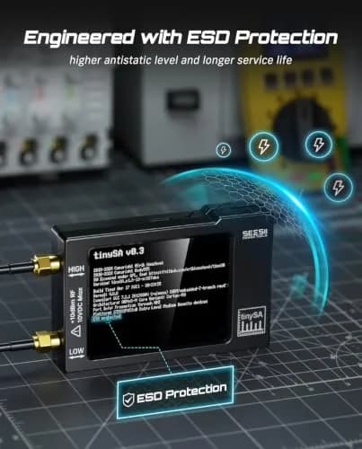 Seesii TinySA Spectrum Analyzer 0.1-960MHz | Portable RF Measurement & Signal Generator thumbnail 6