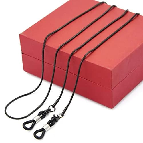 Jmkcoz Black Eyeglass Chain Necklace | 80cm (31.5 inch) Stainless Steel & Rubber thumbnail 3