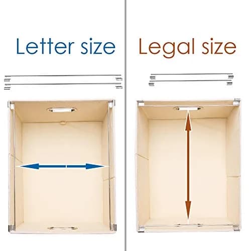 PRANDOM File Organizer Box with Lid, Collapsible Decorative Linen Filing Storage for Letter/Legal Size, 17x14x11.2 inch Light Grey | Organizes Documents for Office & Home thumbnail 5