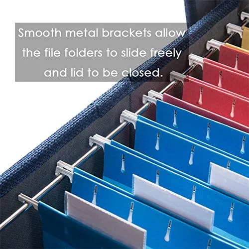 PRANDOM Decorative Linen File Organizer Box with Lid, 39L (17x14x11.2 inch) | Collapsible & Stackable for Letter/Legal Size Files thumbnail 4