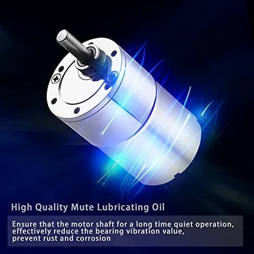 Greartisan DC 24V Gear Motor 800RPM High Torque Micro Speed Reduction Geared Motor with D-Shaped Shaft, 37mm Diameter Gearbox | 0.4Kg.cm Torque thumbnail 3