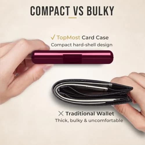 TopMost Aluminum RFID Blocking Credit Card Holder | Slim Metal Wallet for Men & Women, Purple thumbnail 6