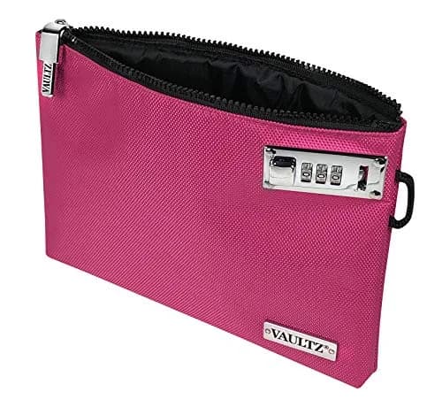 Vaultz Locking Money Bag - 7 x 10 Inches, Pink | Secure Personal Valuables thumbnail 3