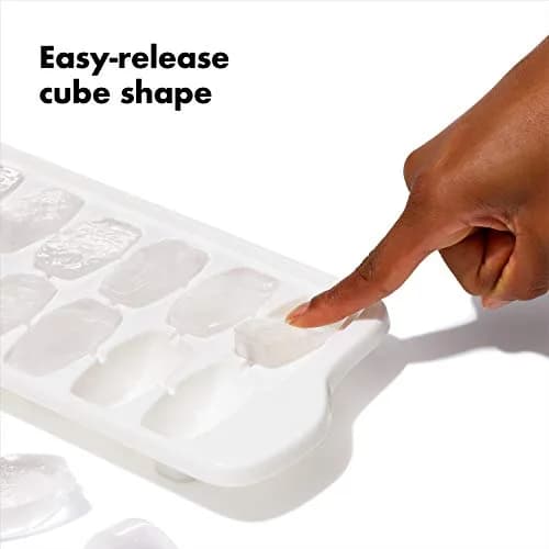 OXO Good Grips Flexible Ice Cube Tray with Lid - 2 Pack, Blue & White | Easy Release Rounded Cubes thumbnail 5
