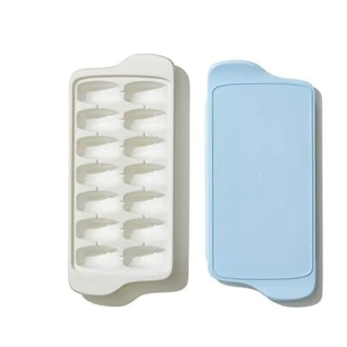 OXO Good Grips Flexible Ice Cube Tray with Lid - 2 Pack, Blue & White | Easy Release Rounded Cubes thumbnail 9