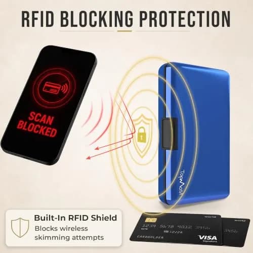 TopMost Aluminum Credit Card Holder, RFID Blocking Wallet for Women & Men | Compact, Stylish & Secure thumbnail 6