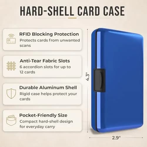 TopMost Aluminum Credit Card Holder, RFID Blocking Wallet for Women & Men | Compact, Stylish & Secure thumbnail 2