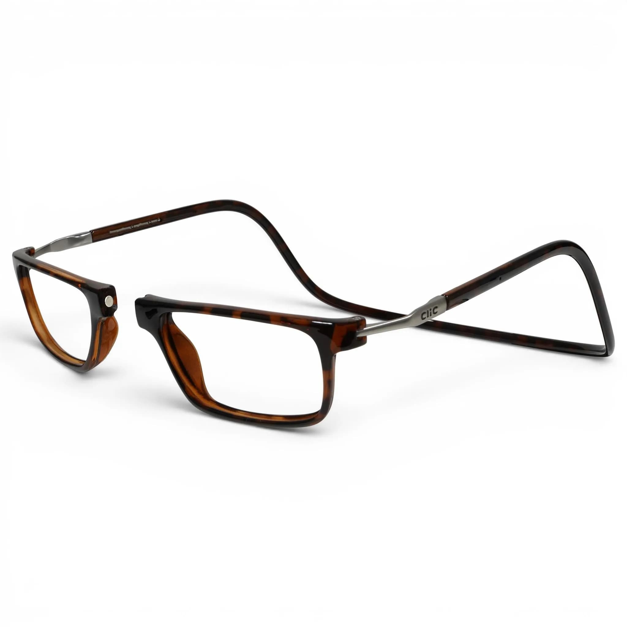 Clic Magnetic Reading Glasses - Executive XL (XL-XXL) - Rigid Headband | Neck Hanging, Durable, Adjustable Fit, Tortoise, +1.25 - main product image