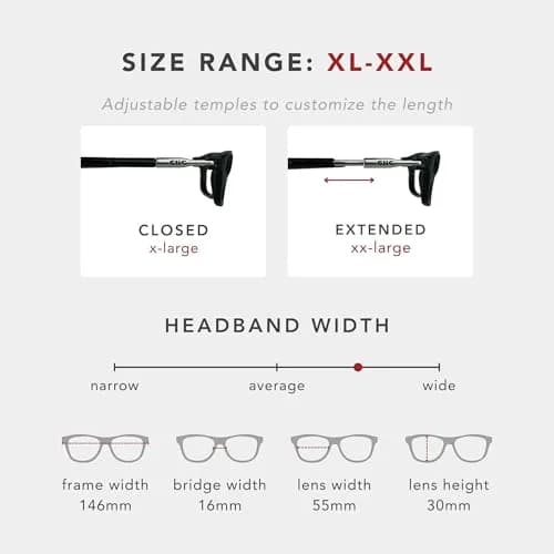 Clic Magnetic Reading Glasses - Executive XL (XL-XXL) - Rigid Headband | Neck Hanging, Durable, Adjustable Fit, Tortoise, +1.25 thumbnail 7