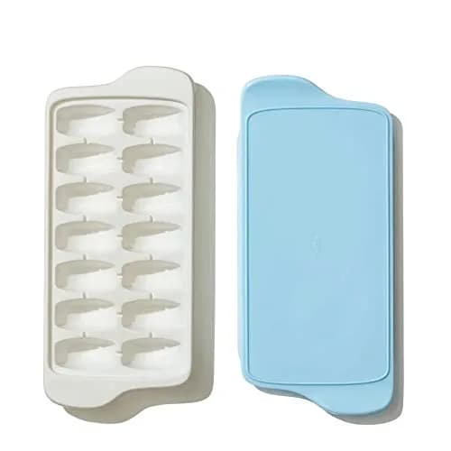 OXO Good Grips Ice Cube Tray with Lid, 1 Pack, White | Keeps Ice Fresh thumbnail 2