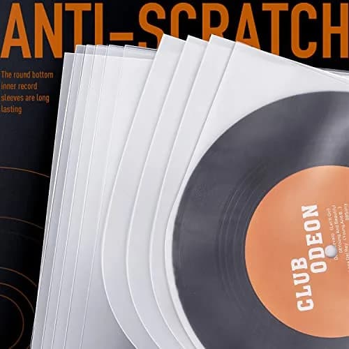 Facmogu 7 Inch Vinyl Record Sleeves | Anti-Static Inner Sleeves for LPs | 100 Pack thumbnail 5