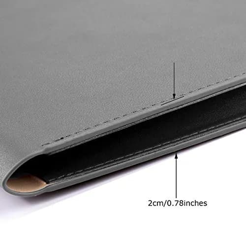 enyuwlcm PU Leather A4 File Folder Waterproof Document Holder Gray | Elegant & Large Capacity thumbnail 4