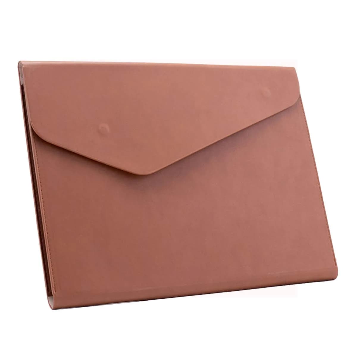 enyuwlcm PU Leather A4 File Folder Waterproof Document Holder Gray | Elegant & Large Capacity — Brown