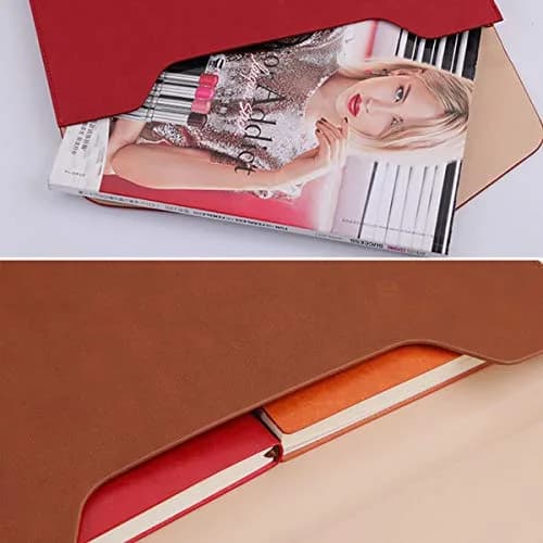 enyuwlcm PU Leather A4 File Folder Waterproof Document Holder with Magnetic Closure Brown | Elegant & Large Capacity thumbnail 8