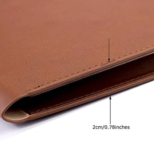 enyuwlcm PU Leather A4 File Folder Waterproof Document Holder with Magnetic Closure Brown | Elegant & Large Capacity thumbnail 4