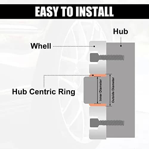X AUTOHAUX Plastic Hub Centric Rings 67.1mm OD to 56.1mm ID Black | Eliminate Steering Wheel Vibrations thumbnail 3
