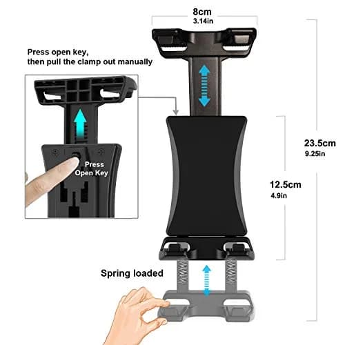 Peastrex iPad Tripod Mount Adapter 12.9in | 360° Rotatable Tablet Clamp Holder for iPad Pro & More thumbnail 5